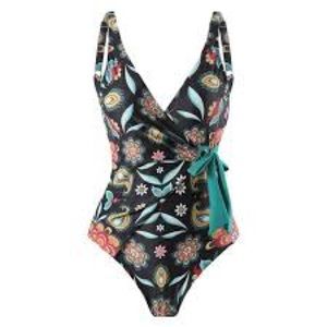 Wrapped bathing suit.